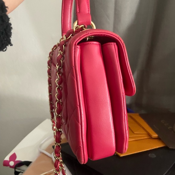 🩷🩷Chanel Pink W/Gold hardware Small Trendy Top Handle Bag - Picture 5 of 16